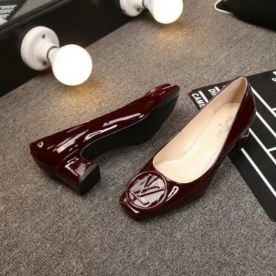 LV Shallow mouth Block heel Shoes Women--023